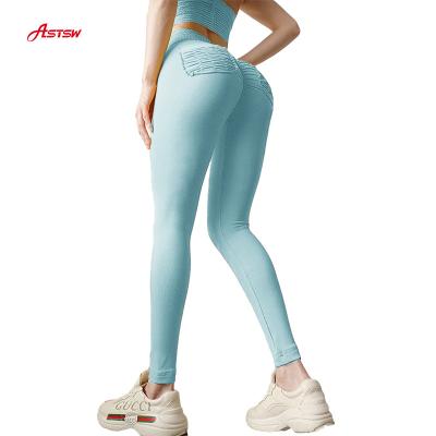 China Fitness Butt Breathable Hot Selling Yoga Crac! crack! pants sportswear yoga gaiters with pockets for sale