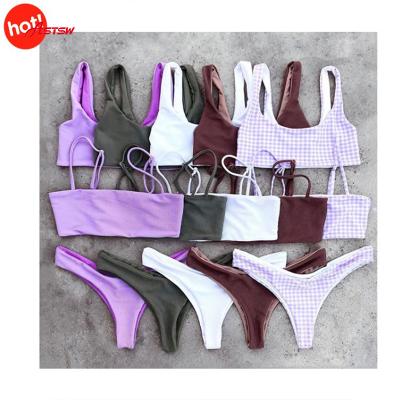 China Women Sexy Sport Breathable Brazilian Bikini Manufacturer Bikini Seamless Reversible Swimwear for sale