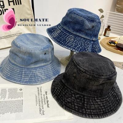 China Wholesale Brand Plush Furry Plush Denim Bucket Brand G Desginer Jean Bucket Custom Breathable Hats For Women Fast Shipping for sale