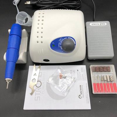 China S210 Nail Art Equipment Professional New 65w Plastic Blue Strong Handle Nail Carving Polish Drill 35,000RPM for sale