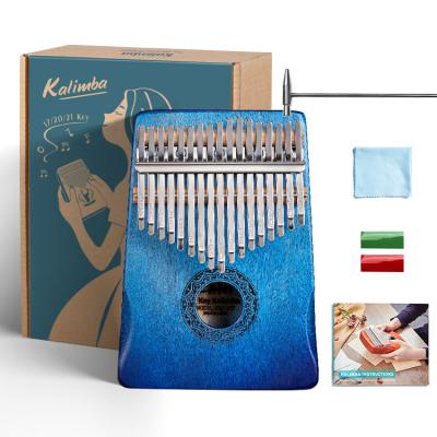 China African 17/21 Key Kalimba Thumb Piano Wholesale Mahogany Wooden Finger Piano Professional Musical Instrument Kalimba for sale