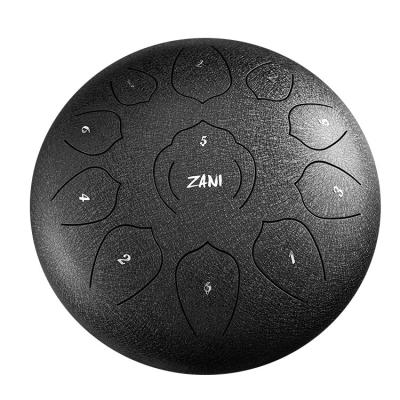 China Inch 11 Inch Handpan Percussion Music Instrument 12 Notes Percussion Music Stainless Steel Yoga Drum Body Tongue Drum for sale