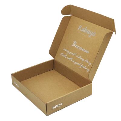 China Recyclable Custom Brand Logo Recycled Kraft Paper Shipping Cardboard Mailing Boxes For Clothes for sale