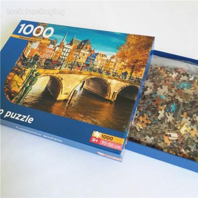 China Personalized Recyclable Die Cut Custom Puzzle Pieces Printing Picture Jigsaw Puzzle 1000 Colored Boxes For Adults Pieces for sale