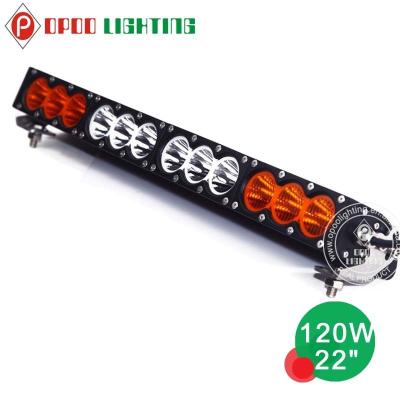 China New 22inch 120w led light bar offroad hybrid amber color led offroad light bar for sale