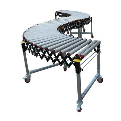 China fire resistant flexible electric roller conveyor/expanding roller conveyor/telescopic electric roller conveyor for sale