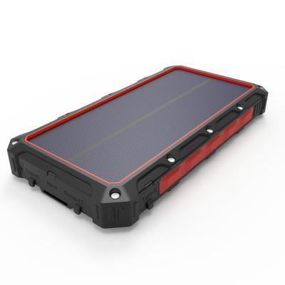 China Portable Outdoor Waterproof Solar Phone Charger Fast Charging Support 20000mah Dual Usb Solar Battery Charger Rechargeable Solar Power Bank for sale