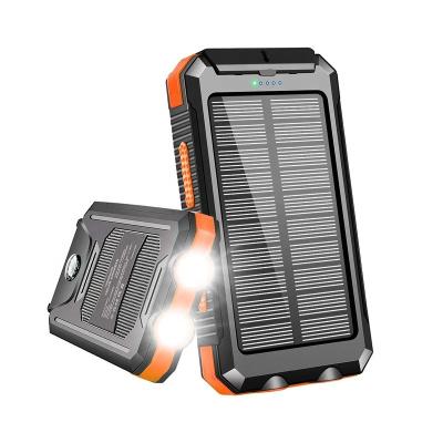 China Waterproof Outdoor Solar Power Bank 8000mah 10000mah 20000mAh 26800mah 36000mah Fast Charging Support Power Bank for Camping for sale