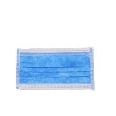 China Adult Face Mask Blue Earloop 3 Ply Disposable Hospital Surgical Face Mask for sale