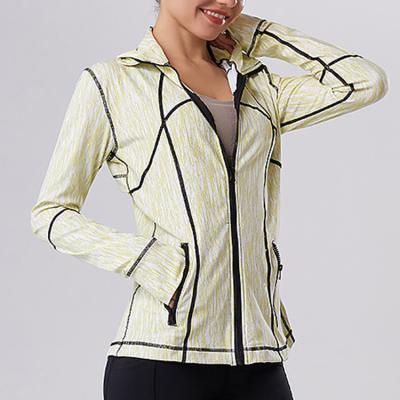 China Wholesale Breathable Thin Fit Yoga Jacket Women Sports Jacket Outdoor Fitness Zipper Workout Running Coat for sale