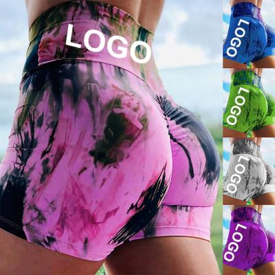 China Breathable Hip Lift Shorts Sporty Women's Booty Shorts Custom Tie Dye Shorts for sale