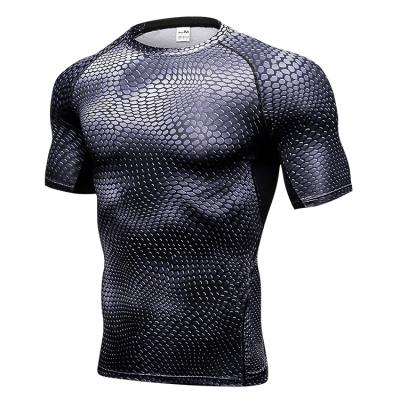 China 2021 NEW Soft Polyester Gym Muscle Shirt Men's Breathable Fitness Workout Tops Use Wholesale Men's Short Sleeve T-Shirt for sale