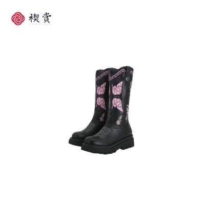 China Usb Hot Selling Knee High Boots For Women Shoes Chunky Heel Cowboy Boots for sale