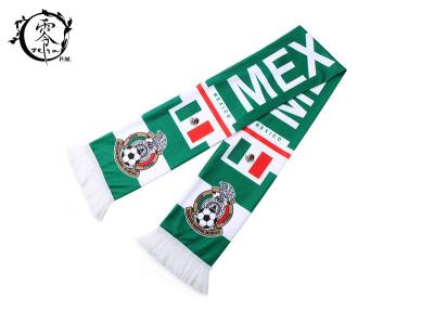 China Woven Football Club Sublimation Scarf Custom Soccer Printing Fabric for sale