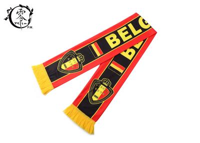 China Belgium Custom Winter Soccer Team Scarves , Fleece Printed Football Scarves for sale