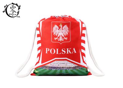 China World Cup Digital Printed Drawstring Backpack Waterproof With Thick Cotton Ropes for sale