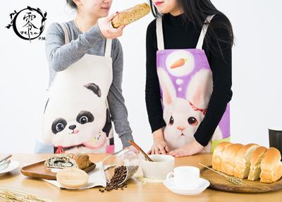 China Custom Panda Rabbit Baby Kitchen Apron With Pockets Extra Long Ties Durable For Gardening for sale