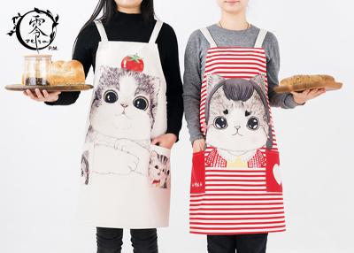 China Women Kitchen Canvas Apron Polyester Jute With Pockets Extra Long Ties For Cooking Baking for sale