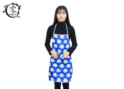 China Cartoon Fish Pattern Canvas Adult Kitchen Aprons 3D Digital Printed Photo With Visible Center Pocket for sale