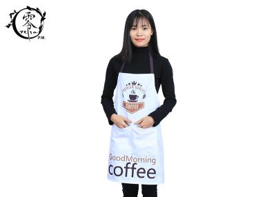 China Bib Canvas Houseware Items Adult Kitchen Aprons Premium Quality Unisex Coffee Cup Pattern With Pockets for sale