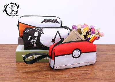 China Cartoon Pokemon Balls Canvas Pencil Case Pouch Portable Waterproof Pencil Wrap Case for sale