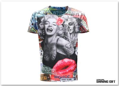 China El modelo colorido de la estrella de Marilyn Monroe 3D de la camisa estupenda de la impresión cupo firmemente la ropa de Spandex en venta