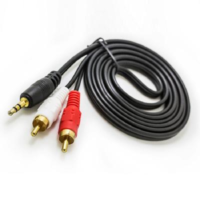 China Metaalstop 1.5m de Stereokabel van RCA 3,5 Mm Stereo-installatie aan 2RCA-Kabel Te koop