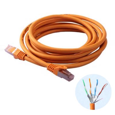 China Ethernet-Kabel der Orangen-1000ft der Längen-Cat7 600MHz 10gbps zu verkaufen