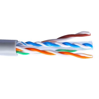 중국 표준 UTP Cat6 이더넷 LAN 케이블 23AWG 나동선 305 미터 회색 PVC 재킷 판매용