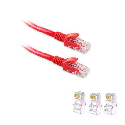 China Festes Kupfer RJ45 Cat5e 155MHZ UTP-Verbindungskabel Vernetzung CER Jacke PVCs rotes zu verkaufen