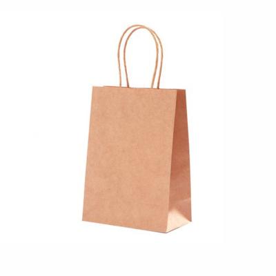 China Factory Custom Logo Materials Factory Recycled Eco Friendly Brown Kraft Paper Bag For Fast Food Take Out for sale