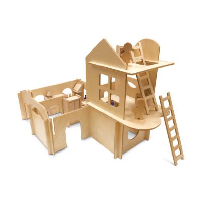 China Non-Toxic Taiwan Original Pre School Building Wooden Educational Toys Children And Role Play House Set for sale