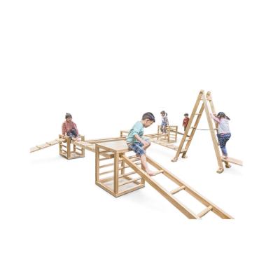 China Non-Toxic Taiwan Kids Physical Reinforce Educational Natural Wooden Playground Play Sets for sale