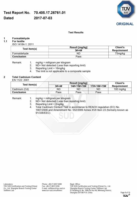 Chemical Tests - Guangzhou Rsforever Industry and Trade Co., Limited