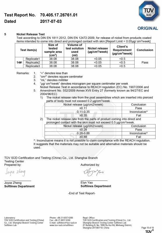 Chemical Tests - Guangzhou Rsforever Industry and Trade Co., Limited