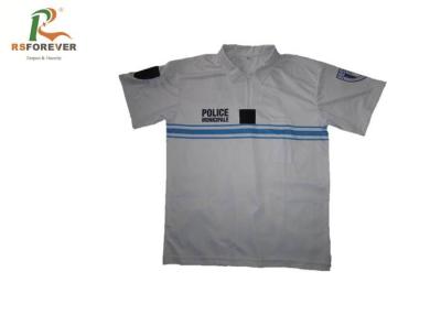 China Breathable Polyester T Shirts For Sublimation Printing , White Zip Neck Polo Shirt OEM for sale