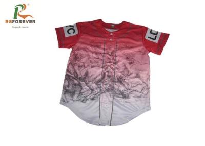 China Polyester-Baseball-Trikots des Weiß-100, Gewohnheit sublimierten Baseball-Trikots mit Knöpfen oben zu verkaufen