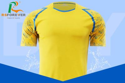 China Sportswear amarelo feito sob encomenda do jérsei do futebol para esportes e tamanho Xs S M L da aptidão à venda