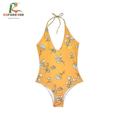 China OEM custom sublimation printing bathing suit one piece sexy bikini women swimsuit for sale