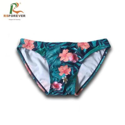 China custom logo sublimation print swim trunk lycra men's swim brief for sale