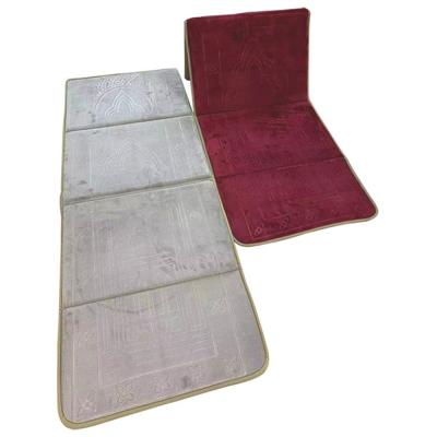 China Cushioned Muslim Prayer Blanket Cushioned Padded Foldable Prayer Blanket Sajadah Travel Prayer Mat With Back Rest for sale