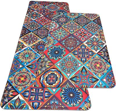 China Stain Resistant Comfort Floor Mat Kitchen Mats Cushioned Anti Fatigue 2 Piece Set Heavy Duty PVC Kitchen Covers for sale