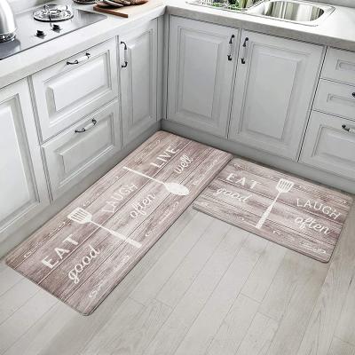 China Stain Resistant Anti Fatigue Kitchen Comfort Cover Set Thick Cushioned Standing Mat 2 For Kitchen Floor Mats for sale