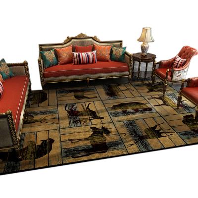 China Stain Heavy Duty Farmhouse Cabin Style Grizzly Bear Brown 3x5 Area Rugs For Living Room, 2'7