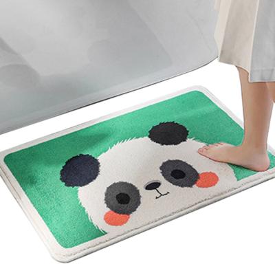 China Panda Bathroom Rug Mat Soft Non-Slip Faux Wool Microfiber Plush Bath Mat, 2' 7