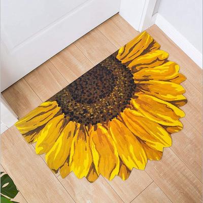 China Stain Resistant Indoor Mat Sunflower Yellow Front Door Mat 23