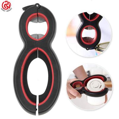 China 6 Viable In 1 Bottle Opener, All In One Jar Clip Can Wine Beer Lid Twist Off The Jar Opener 5.72.4 Inches for sale