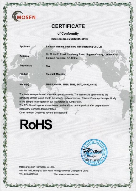 RoHS - Sichuan Wanma Machinery Manufacturing Co., Ltd.