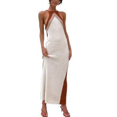 China 2022 Summer Women's Long Dress Beach Cover Up Breathable Knitted Bikini Plus Size Holiday Dresses for sale