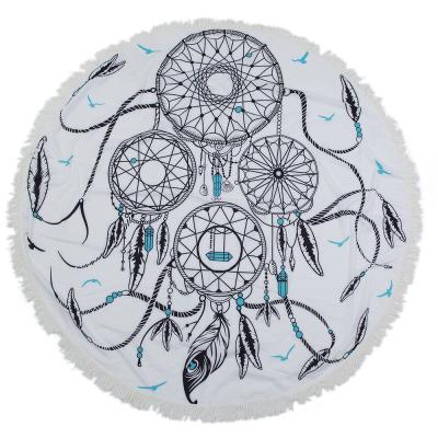 China A viable informal gathering custom printed round fringed beach towel in Europe and USA for sale